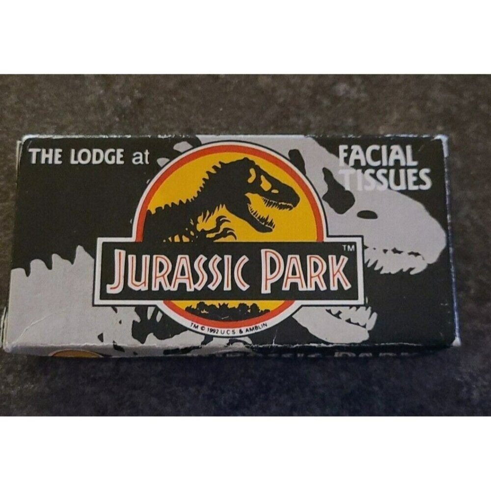 VTG HTF The Lodge at Jurassic Park Facial Tissues box Tourist Souvenir  RARE